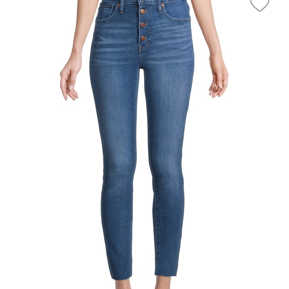 Madewell 9" Mid-Rise Skinny Crop Button Fly Jeans - Dewey  Wash - Size 27 - NWT